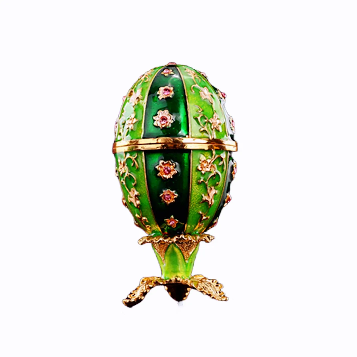 QIFU New Arrive Green Faberge Egg Style Trinket Box for Home Decor Gift