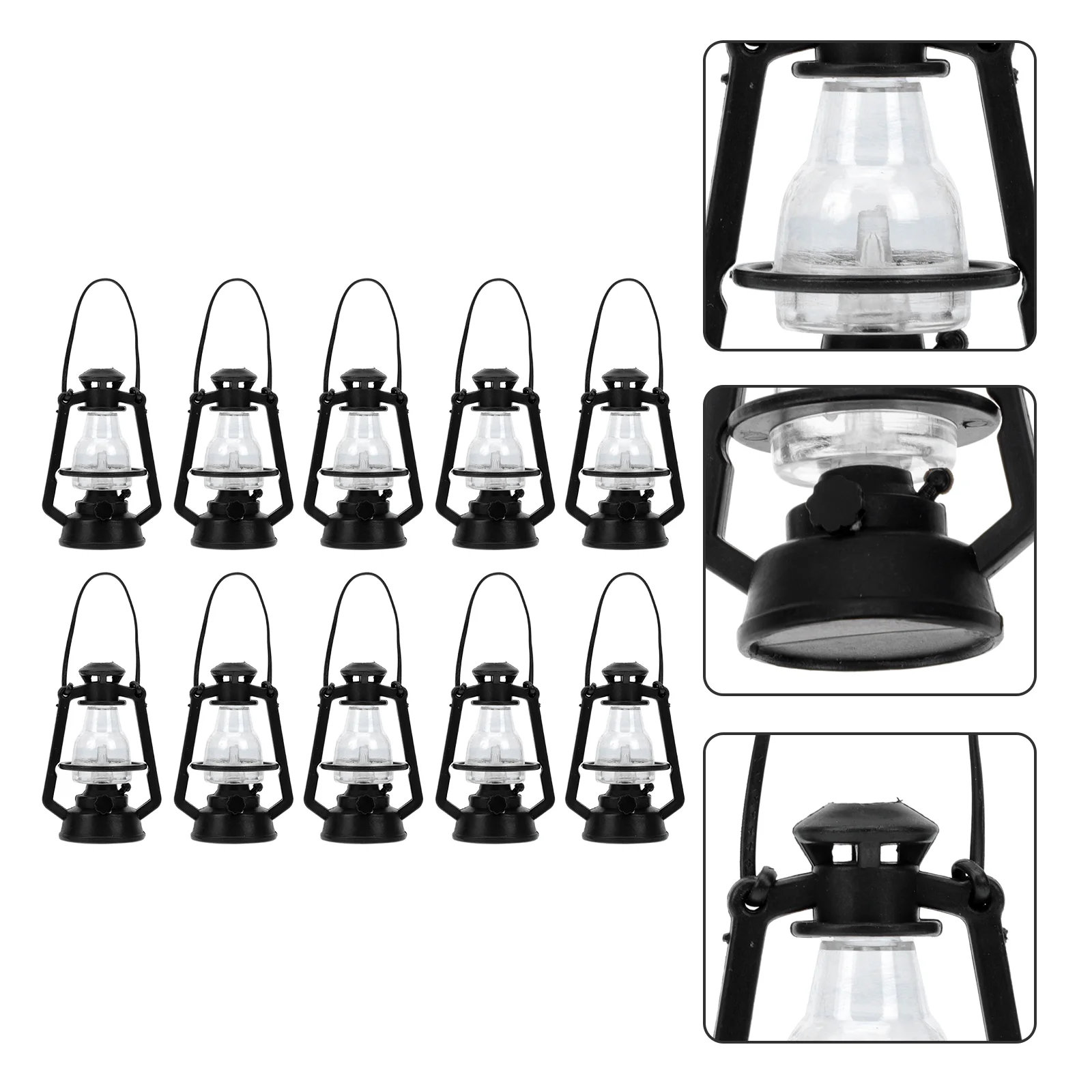 

10 Pcs Miniature Kerosene Lamp Lantern Retro Lamps Small Lights Home Resin Furniture Work Scene Accessories Photo Props