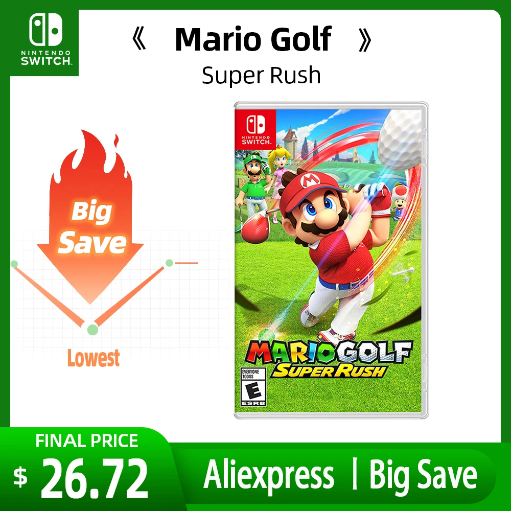 Original Game Deals Card- Mario Golf：Super Rush - for Nintendo Switch Physical Cartridge Support TV Tabletop Handheld Game Mode