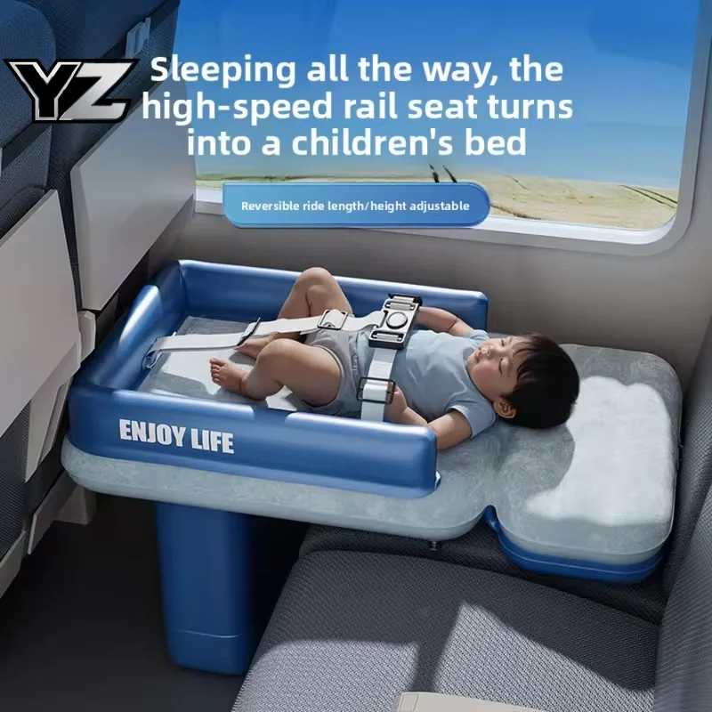 Inflatable Toddler Airplane Bed & Car Seat Extender Portable Kids Travel Mattress for Flying & Road Trips Sleeping Cushion