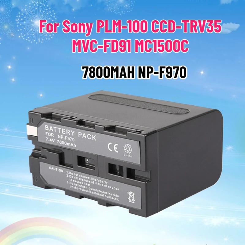 

Аккумулятор 7800 мАч NP-F970 NPF960 NPF970 для Sony PLM-100 CCD-TRV35 MVC-FD91 MC1500C