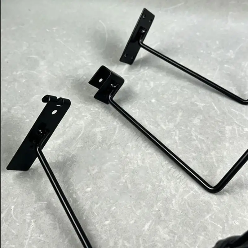 R7UF Wall-Mounted Iron Hat Holder with Curved Wire Support and Welded Frame for Baseball Hats, Berets, and Bucket Hats