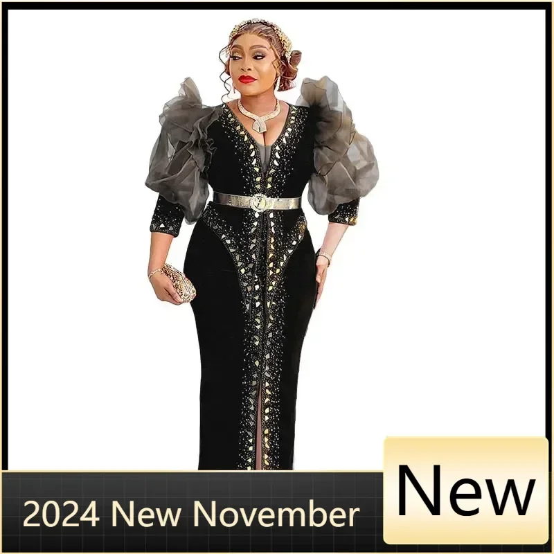 

Customized Autumn Dashiki African Dresses for Women Elegant Ankara Dresses Plus Size Party Evening Long Maxi Dress Outfits Afric