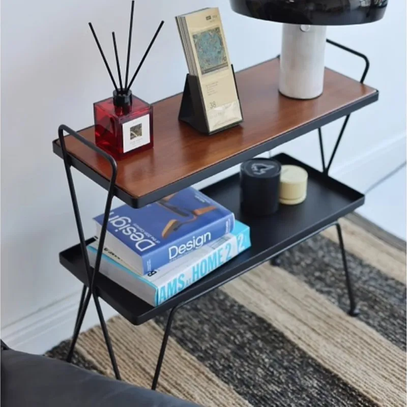 

Living Plus Design Art Sofa Living Room Small House Vintage Antique Shelf Cherry Wood Side Table Organiser Small Side Table