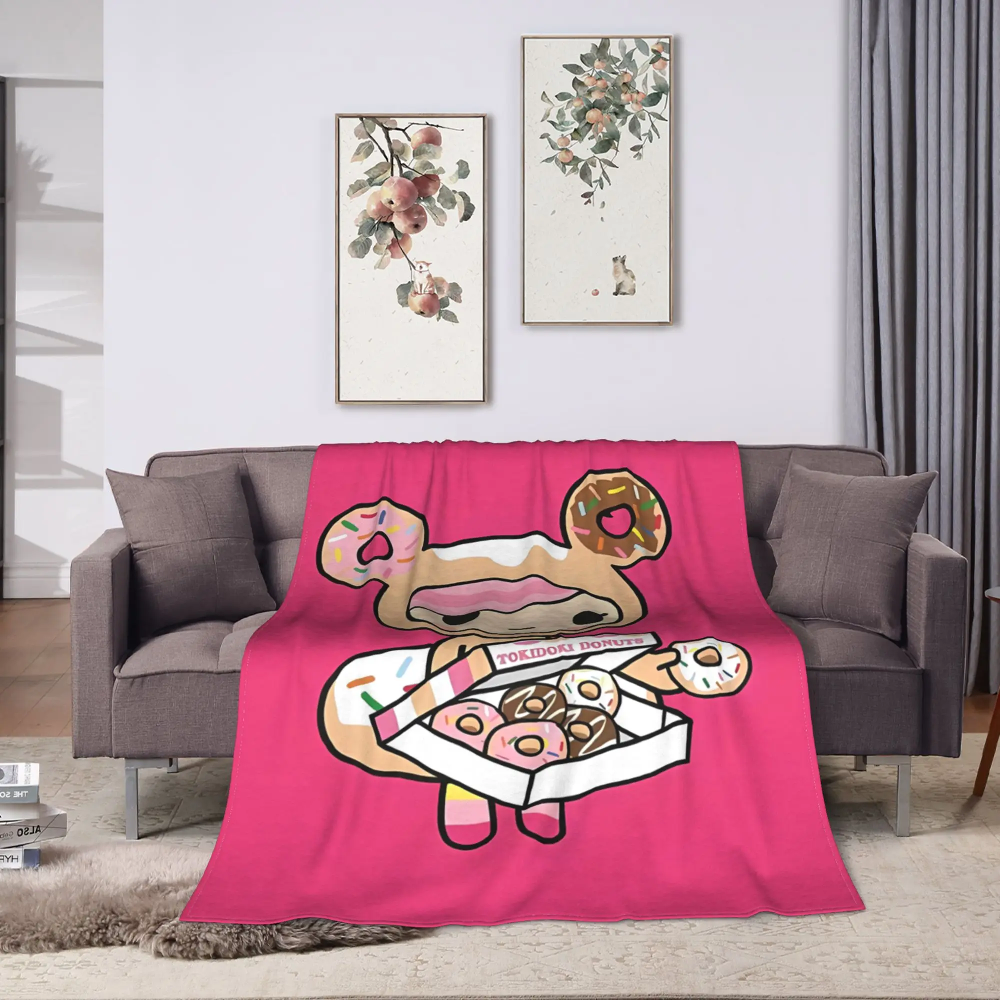 Tokidokis Kawaii Donutella Sandy Unicorno Blanket Super Soft Plush Throw Blanket For Kids Home Decor Flannel Bedspread Bed Cover