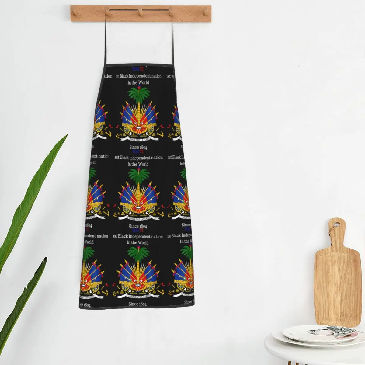 Haitian Flag Great For Independence Day Celebration Aprons Chef Cooking Baking Tablier Bib Kitchen Cleaning Pinafore Women Men