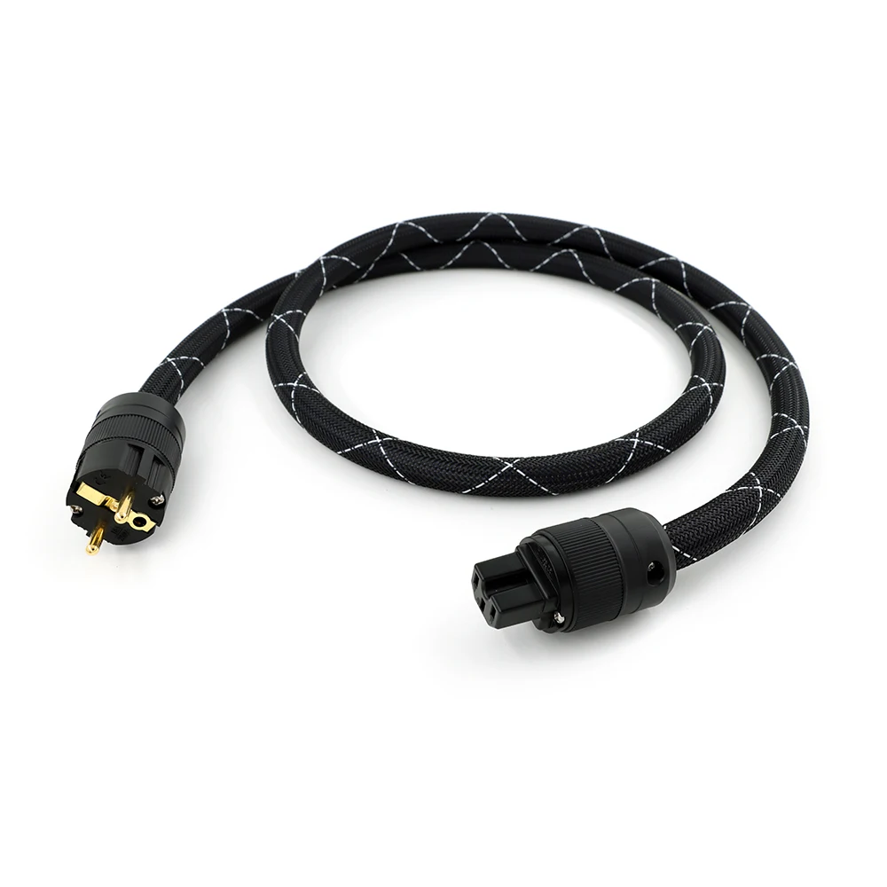 EU Plug Reference-Grade Power Cord - 5N OFC + 8N Copper Hybrid w/24K Gold Plated Contacts​