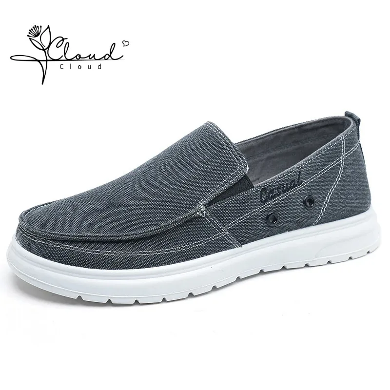 Oversized Men's Shoes 45 Size 48 Size Men's Board Shoes Slip-on Casual Canvas Shoes Light Soft Soled Father Shoes Driving Shoes