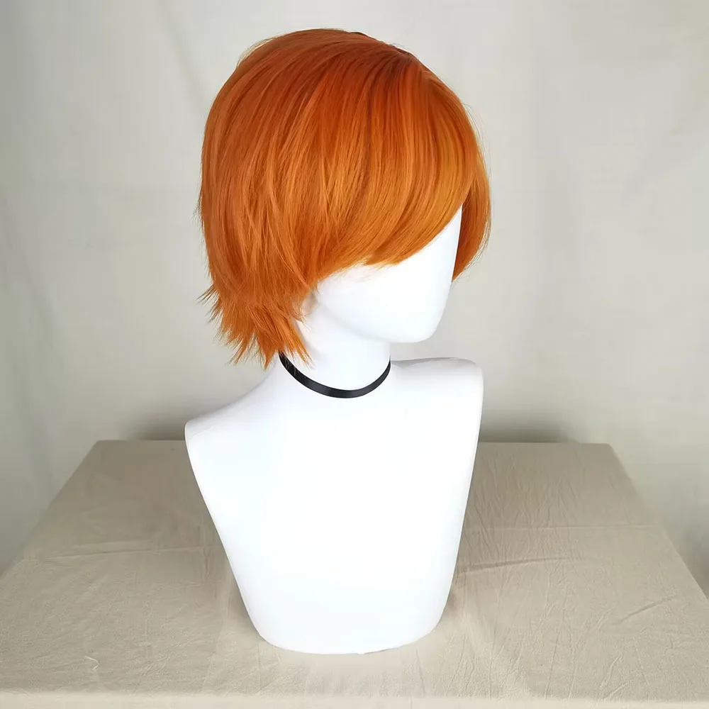 Anime Pjsekai Akito Shinonome Wig Cosplay Anime Halloween Costume Short Orange Yellow Streak Hair Wigs