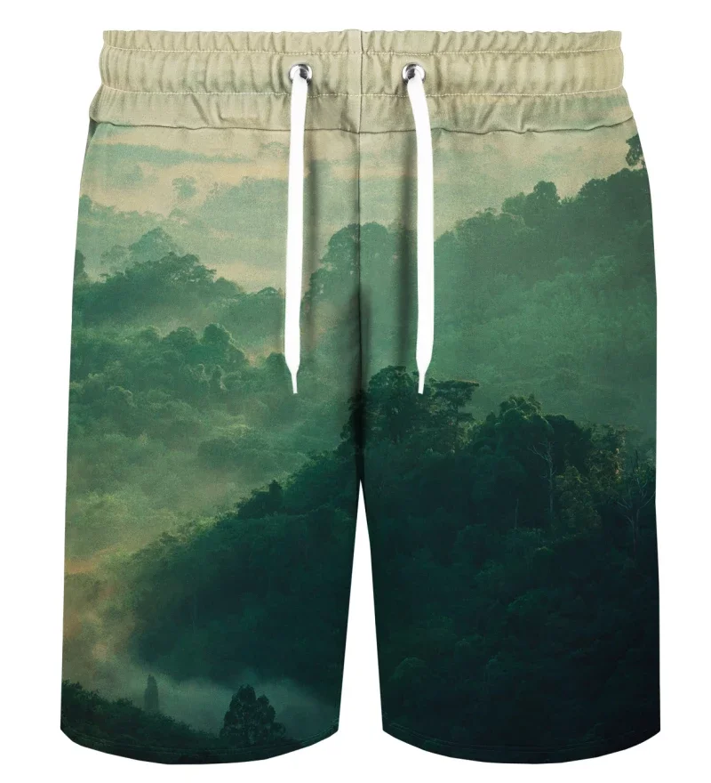 Hawaiian vacation beach shorts men\'s casual shorts 3D printed retro tree printed shorts long pants swimsuits and swimming trunks