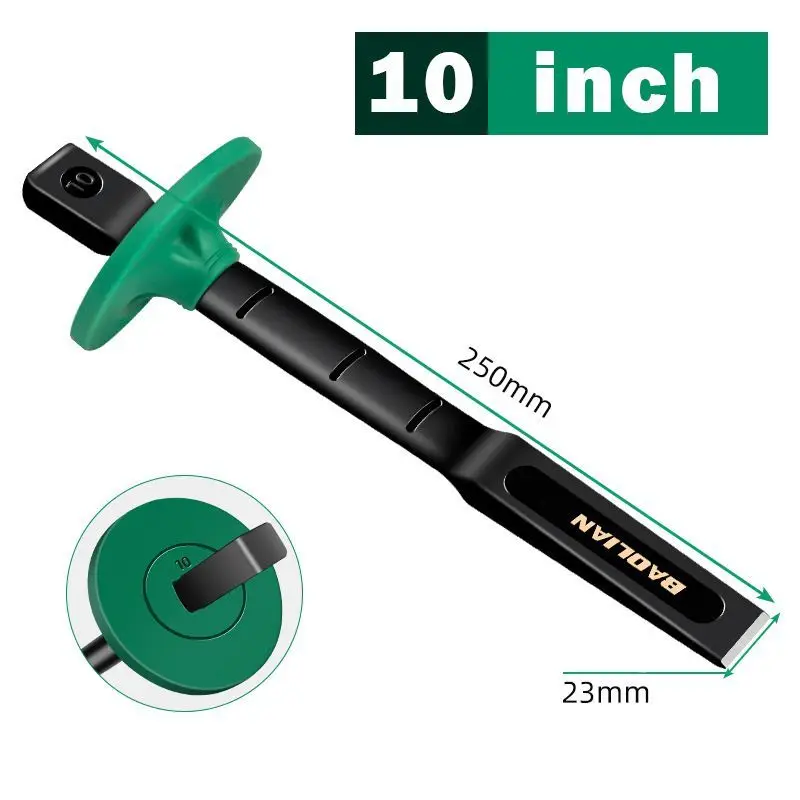 Heavy-duty Flat Chisel with Hand Guard Flat Chisel Concrete Tool Chisel Head Cement Stone Splitter Chrome Vanadium Steel Masonry