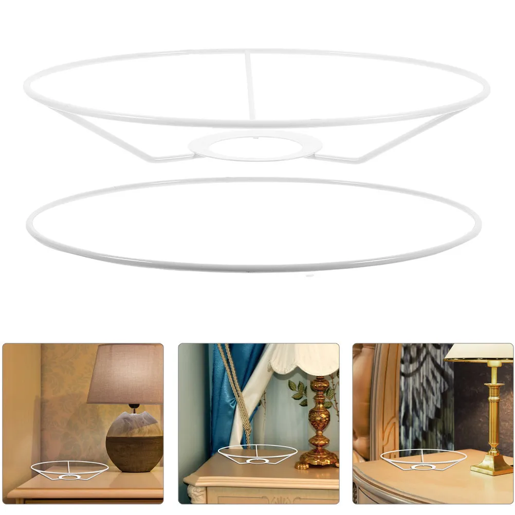 

1 пара круглых металлических каркасов для абажуров, прочные, для самостоятельной сборки, держатели для абажуров для настольных светильников, для ремонта, домашнего декора, совместимые с цоколем E27