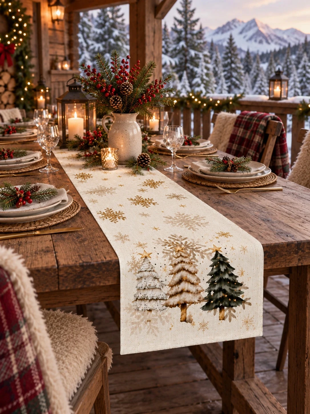 Christmas Table Runner, Gold S - Table Runner ulasan dan harga