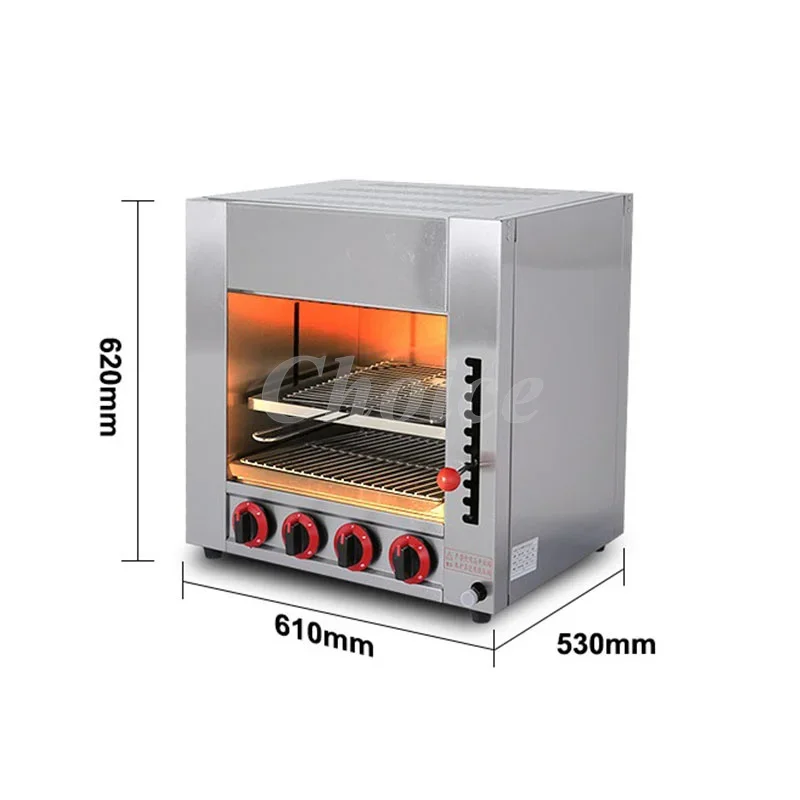 

Commercial Stainless Steel Smokeless Oven 10kw Gas Baking Infrared Burner Large Capacity Stainless Steel Grill For Barbecue