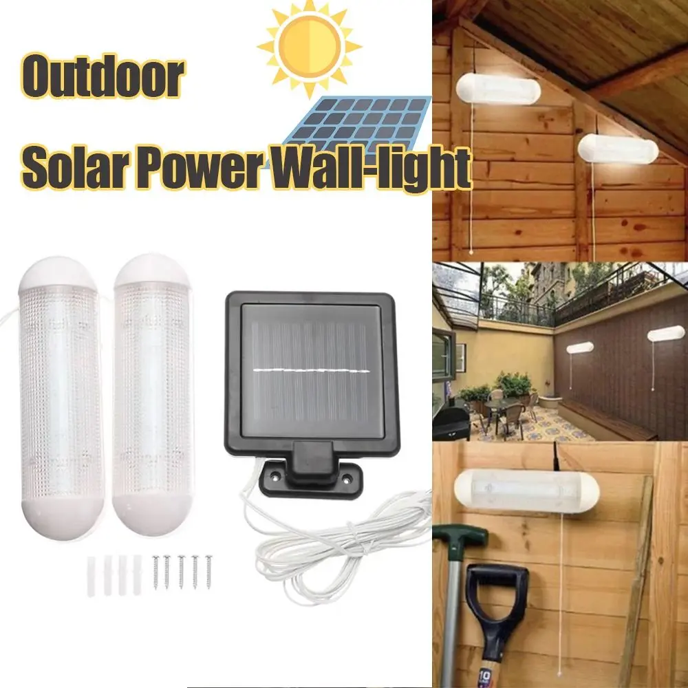 

New White Color Solar Powered Light Rechargeable Waterproof Shed Light Garage Light Wall Lamp Garden