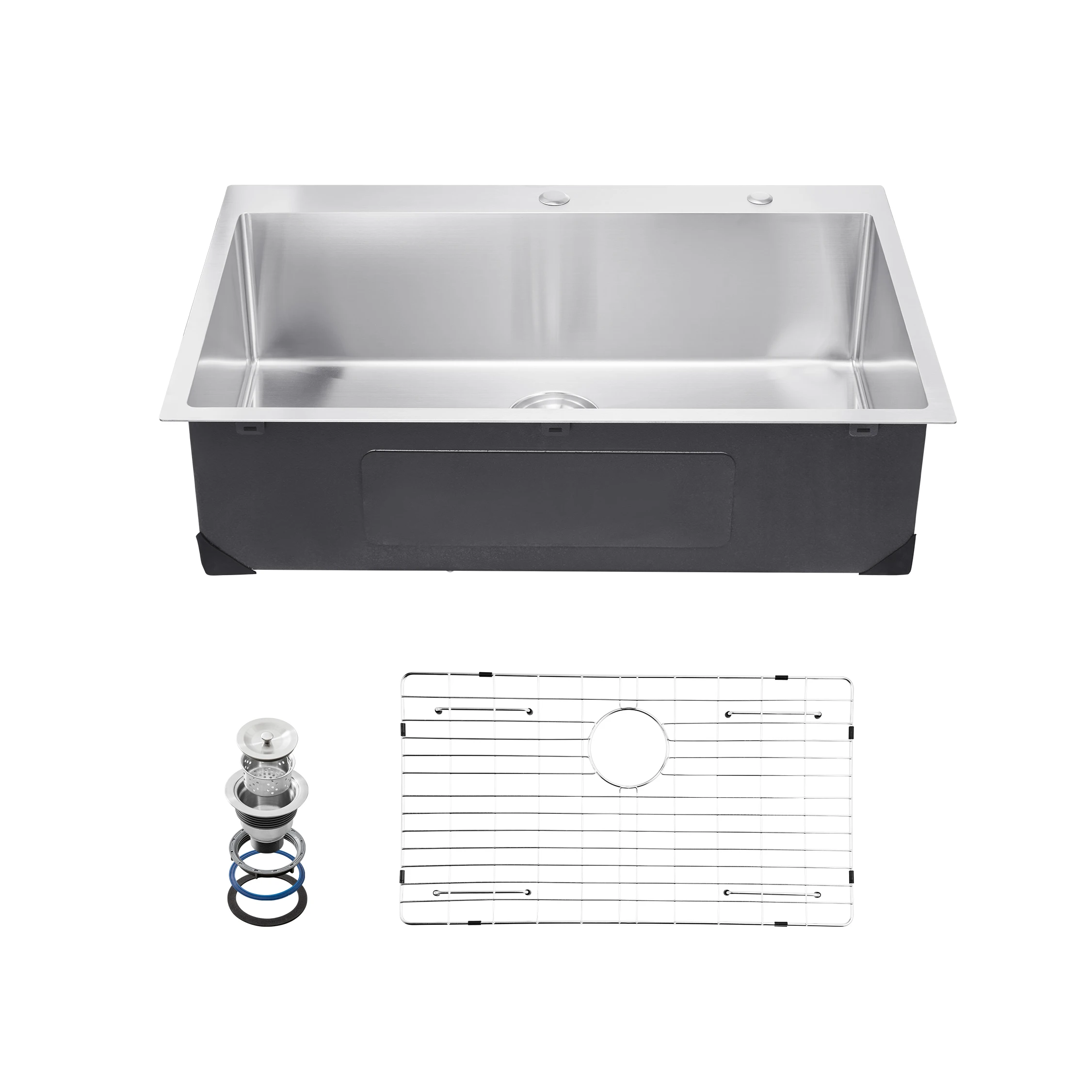 

SucceBuy 25/33 inch Kitchen Sink Workstation 304 Stainless Steel Top Mount Sinks Household Dishwasher Sinks for RV Prep Kitchen
