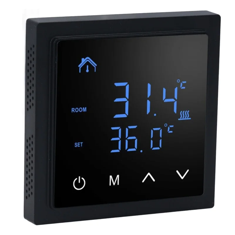 Electric Underfloor Heating Thermostat LED Display High Accuracy Anti False Contact Temperature Controller 16A AC85V-250V