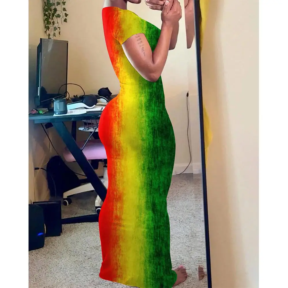 ชุดเดรสพิมพ์ลายสไตล์ชนเผ่าแอฟริกันย้อนยุค แฟชั่นทรงเข้ารูป กระโปรงยาวทรงเข้ารูป สวมใส่สบายๆ ในชีวิตประจำวัน ถ่ายรูปสตรีทแฟชั่น งานเทศกาล งานปาร์ตี้