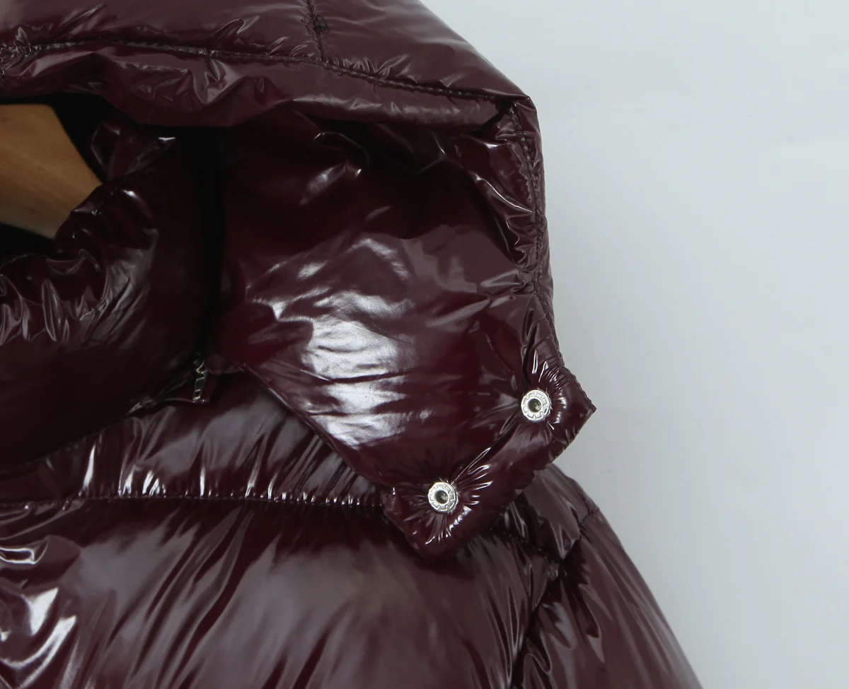 Nlzgmsj Winter Frauen Neue Mode Glänzende Oberfläche Jacke Stehkragen Langarm Zipper Mit Kapuze Parka Frauen Freizeit Mäntel Y2k – Detail 4