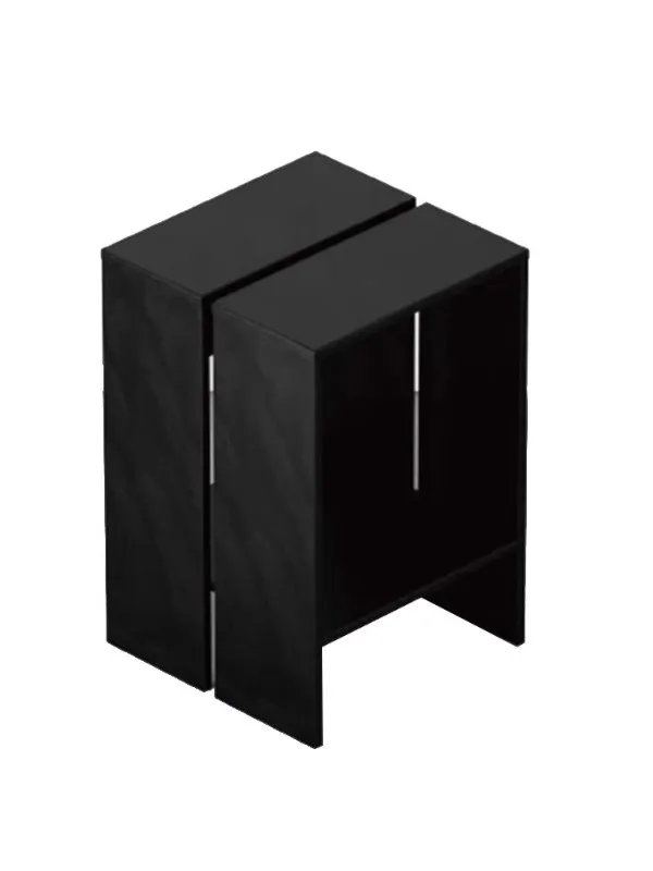 Minimalist Black Solid Wood Side Table Living Room Small Home Vintage Sofa Corner Table Bedroom Bedside Square Nightstand with S