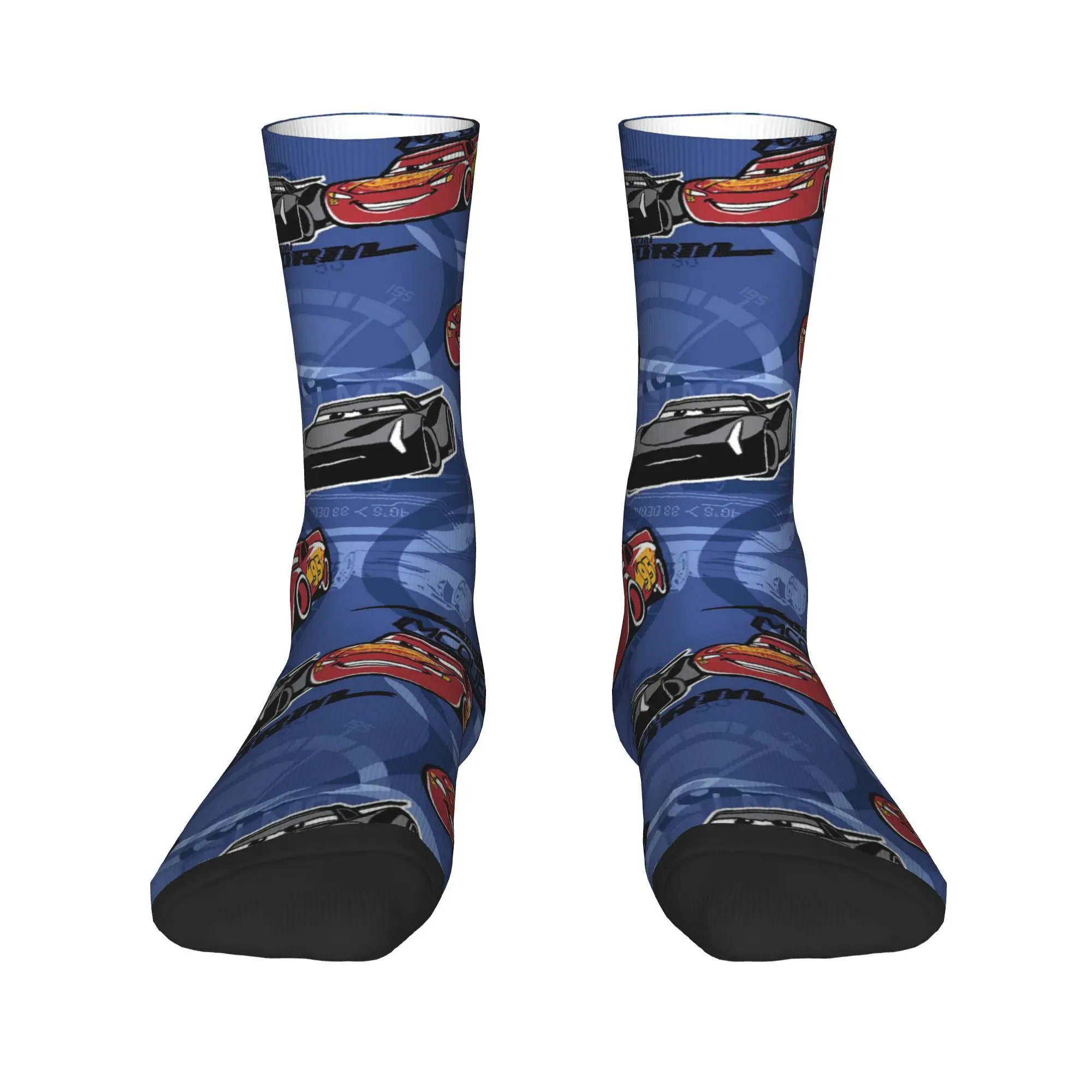 Custom Lightning McQueen 95 Racing Car Men's Crew Socks Unisex Fashion 3D Print  Dress Socks