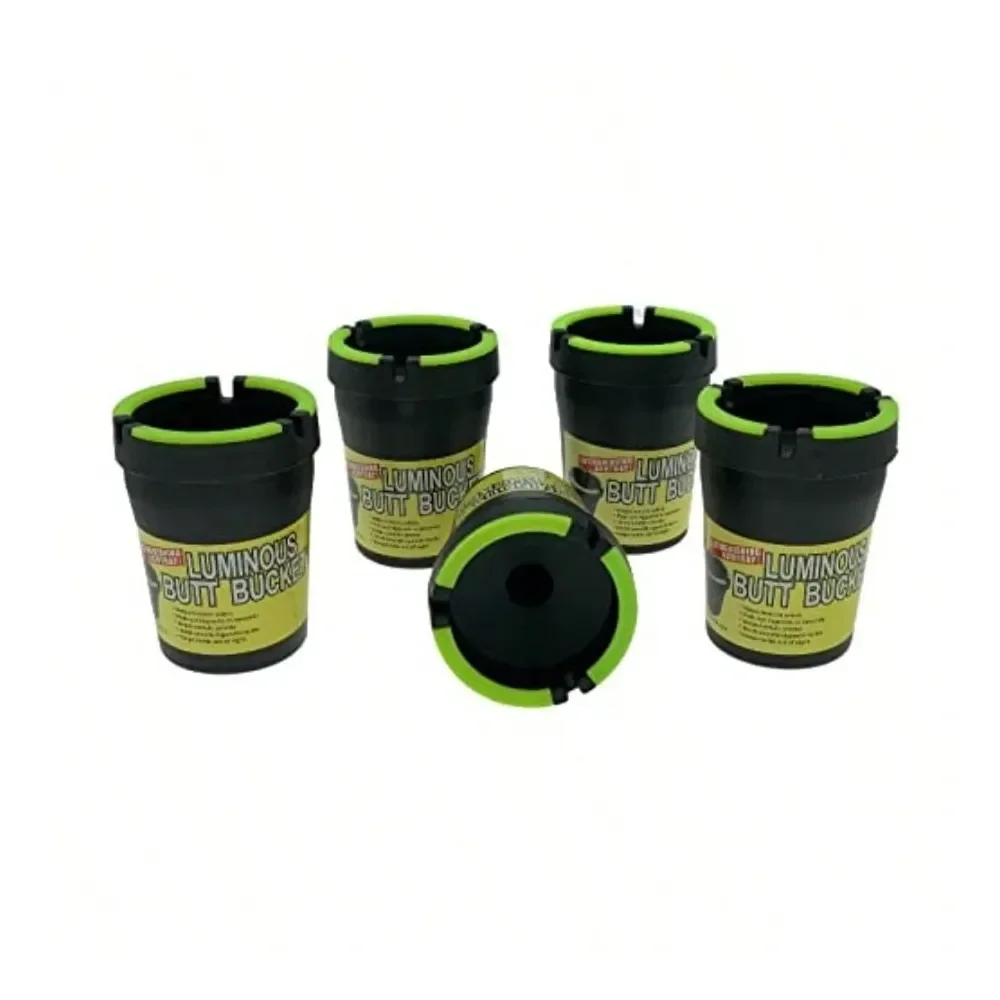 

Butt Bucket Car Ashtray Cup Holder With Lid Portable Glow In Dark Selfextinguishing Smokeless Home Travel Office Outside Auto B