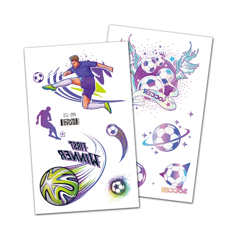 ملصق وشم كاذب للأطفال لكرة القدم وكرة القدم وأكمام للذراع مقاومة للماء للرجال والأطفال والأولاد