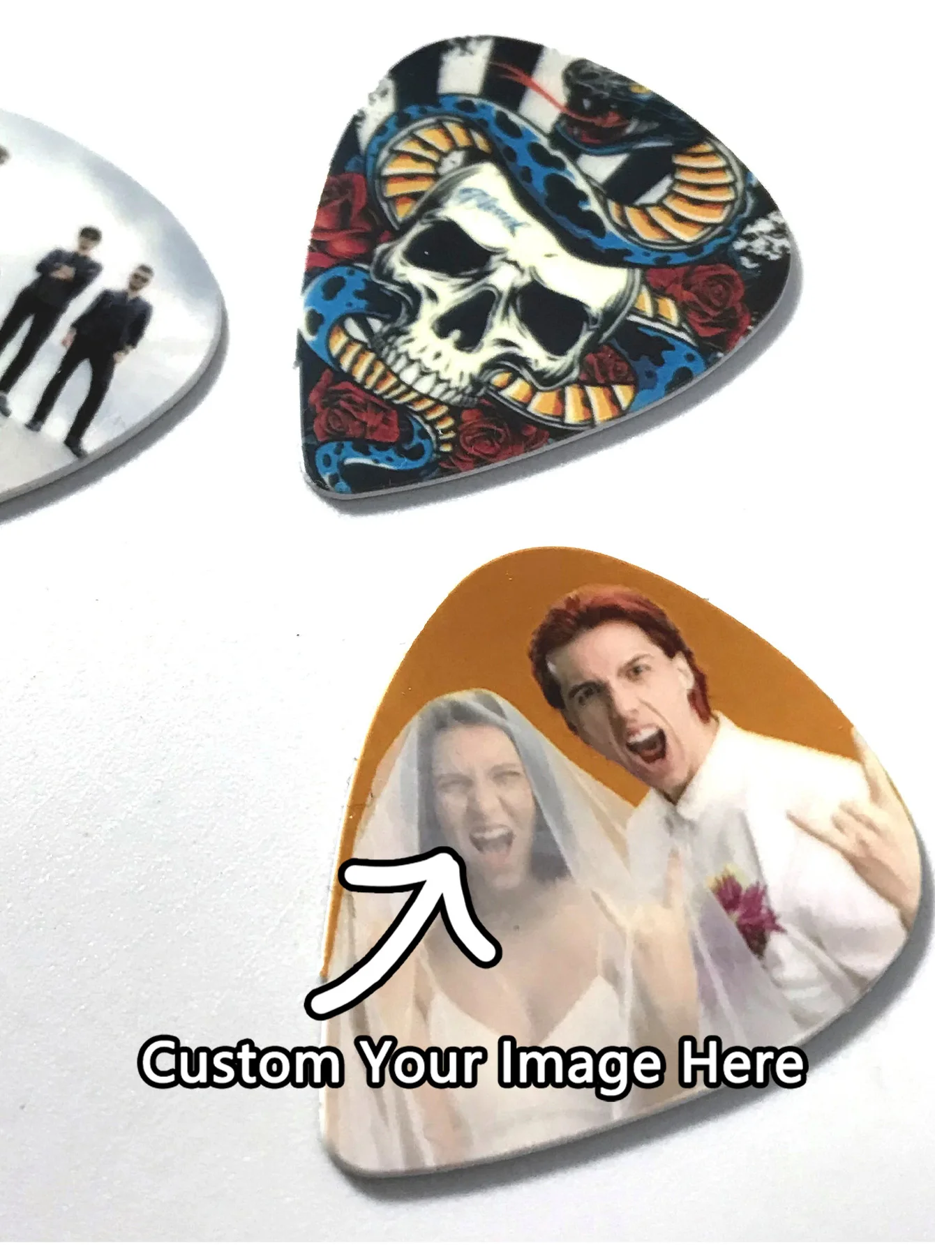 Púa de guitarra personalizada, imagen personalizada grabada con láser PMMA, Multicolor, brillante, regalos únicos para músicos, 1 ud.