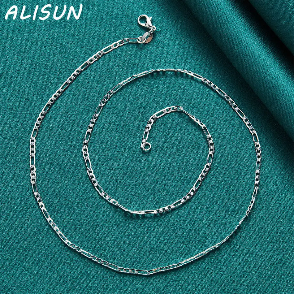 

ALISUN 925 Sterling Silver 40-75cm 4mm Chain Necklace For Women Men Charm Trend Birthday Gifts Fashion Party Fine Jewelry