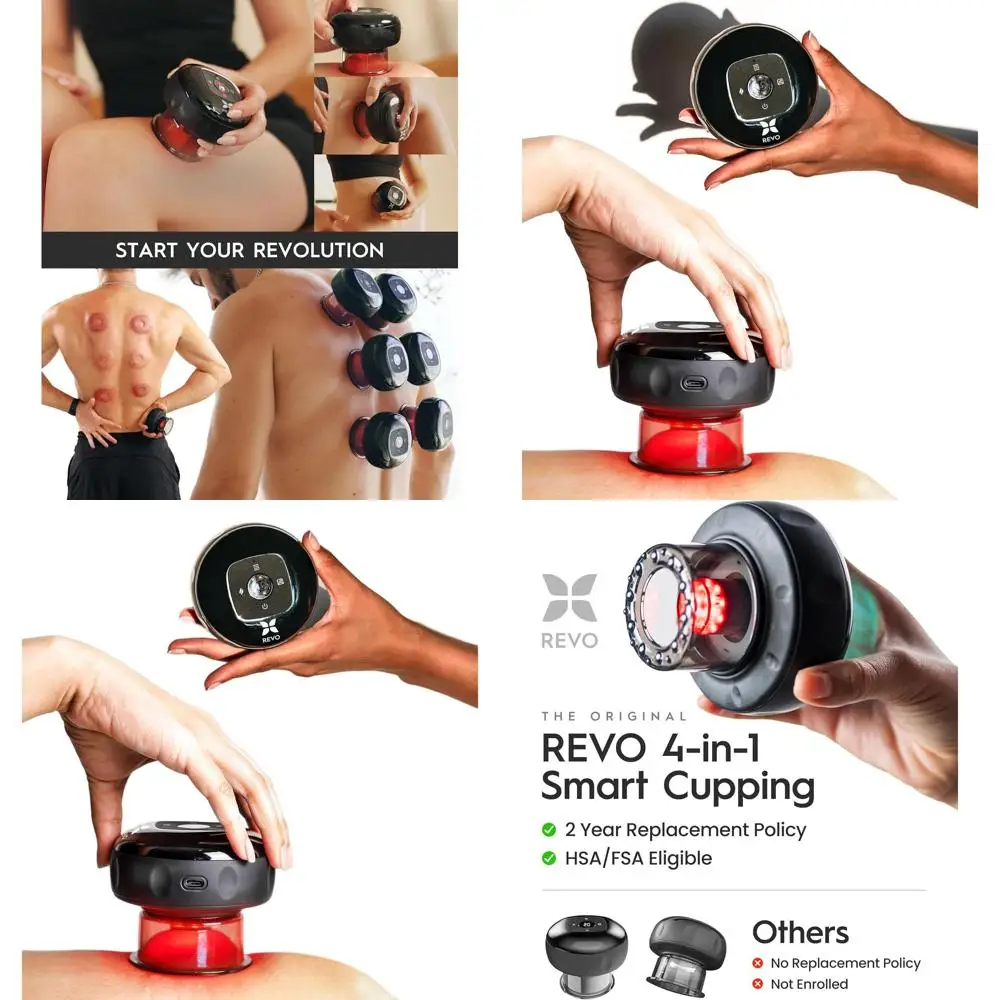 

Dual Pack 4-in-1 Smart Cupping Massager with Red Light Therapy for Pain, Knots, Soreness Relief and Skin Tightening