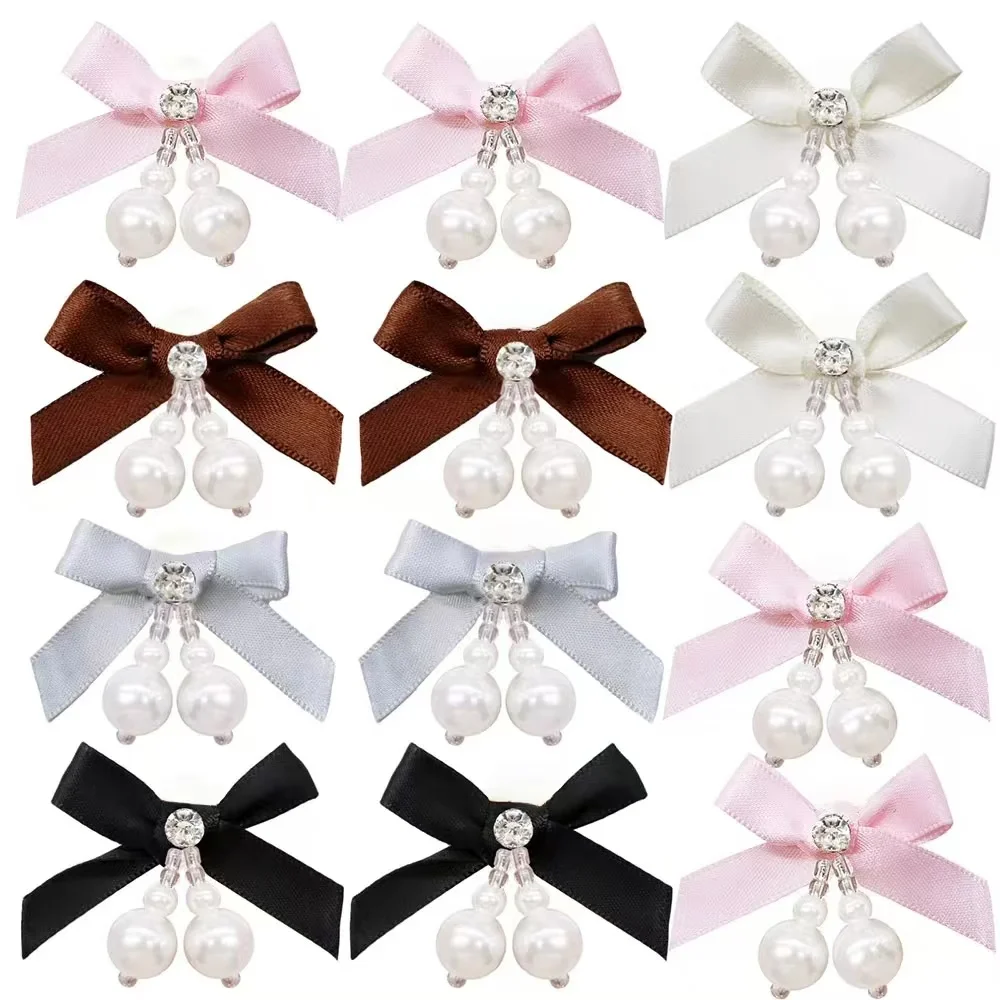 10/20/30pcs Size 5cmx3.5cm mini pearl bow waist bow tie clothing diy accessories jewelry small bow tie headwear accessories