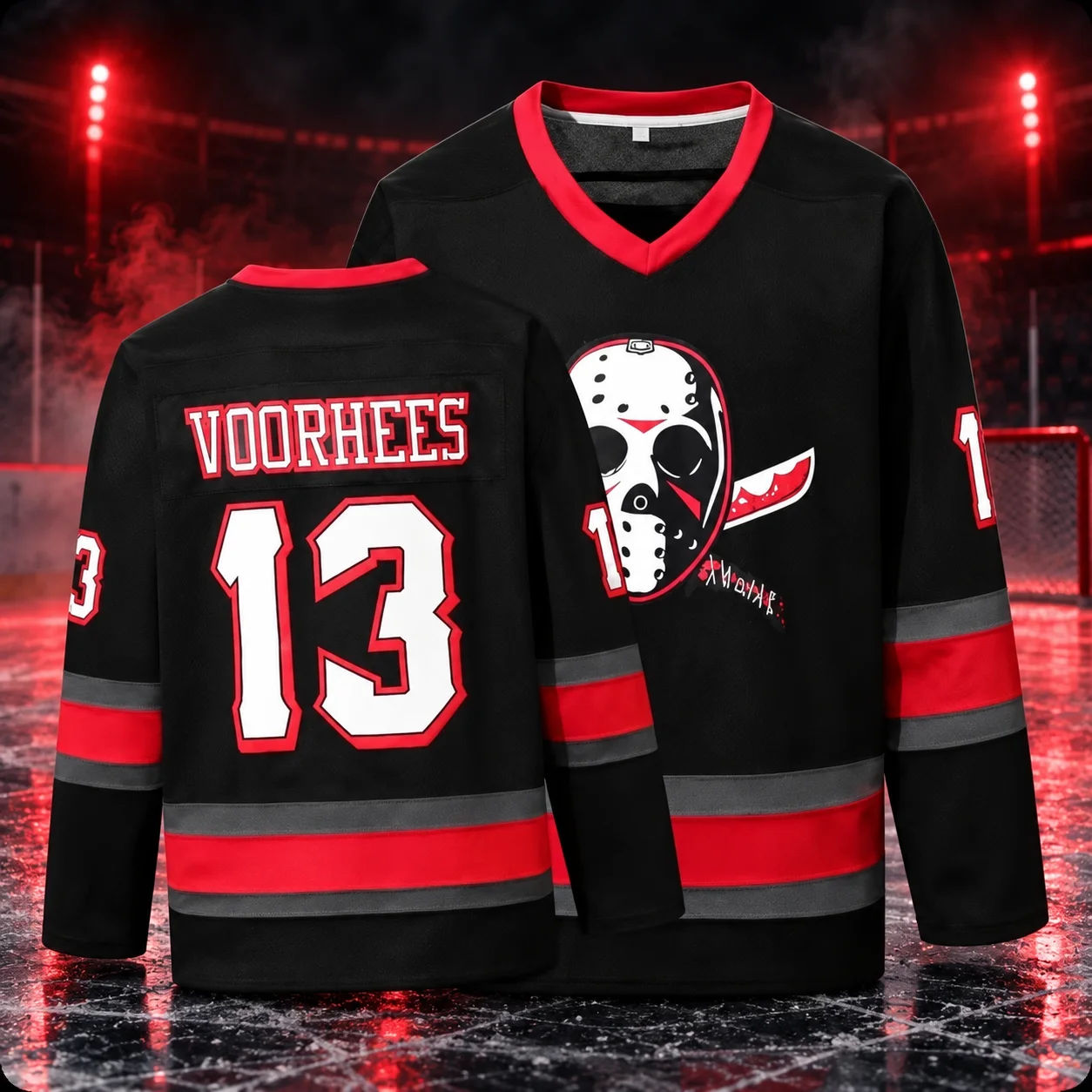 26 Voorhees Jason 13 Friday Movie Ice Hockey Jersey Halloween Stitched Children's and Parental Clothing Men Clothing Streetwear