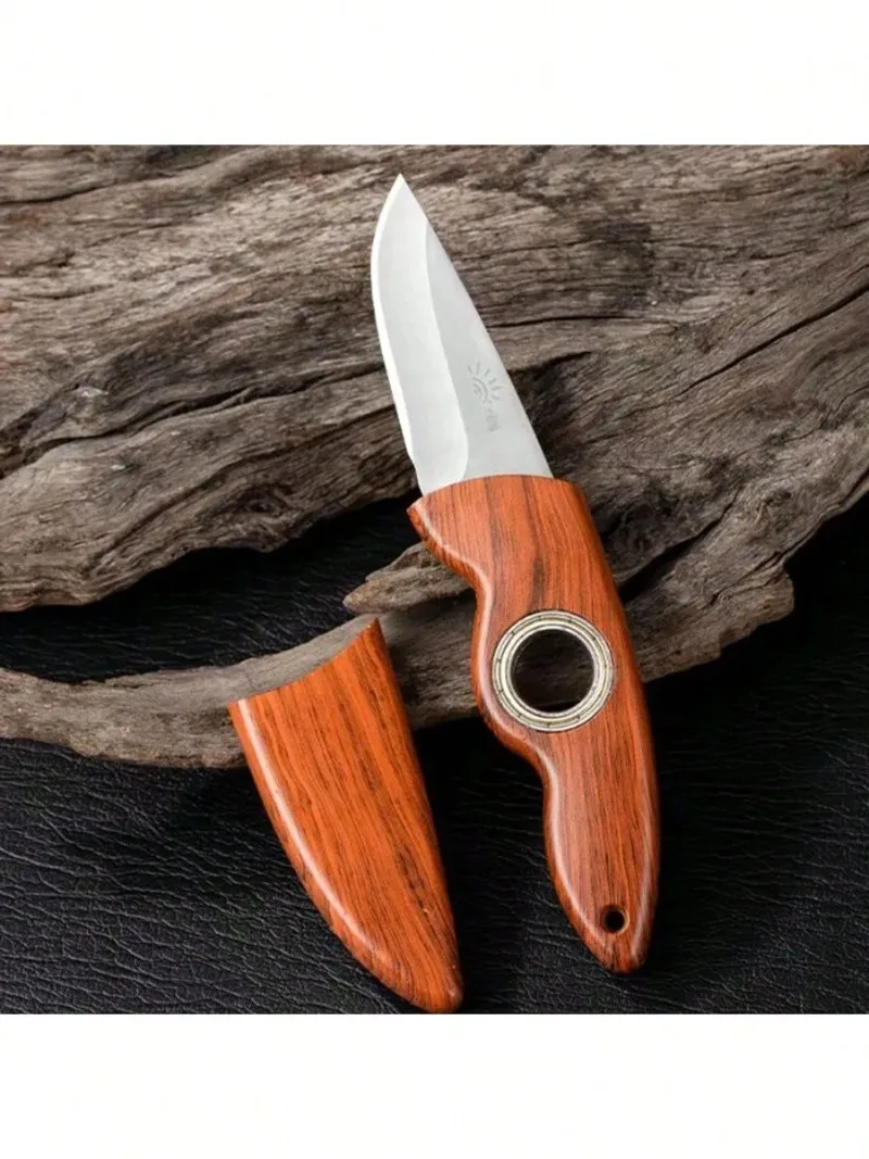 Multi Functional Pocket Knife Stainless Steel Mini Knife Bearing 360 Degree Rotating Protective Knife Portable Outdoor Knife