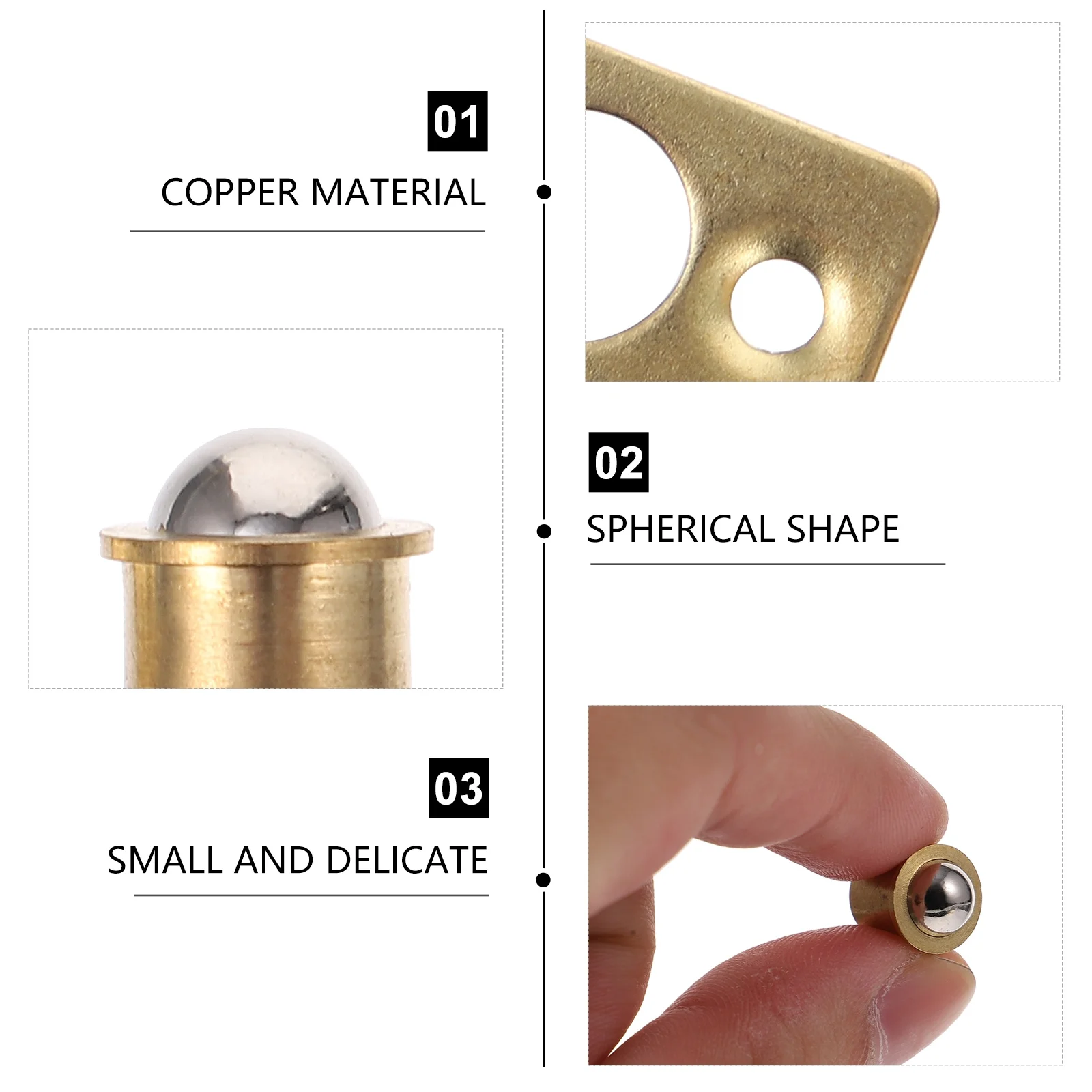 

10pcs Copper Ball Catch For Closet Door Furniture Mount Spring Latch Hold Secure Closure Invisible Door Use Hardware Lock