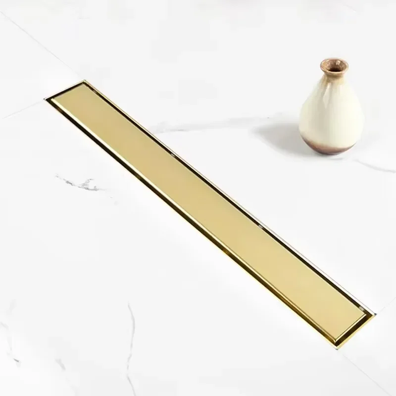 Modern Linear Shower Floor Drain for Jiboo Lfd83 304 Stainless Steel Rectangular Tile Pattern Bathroom Drain Cover Polished