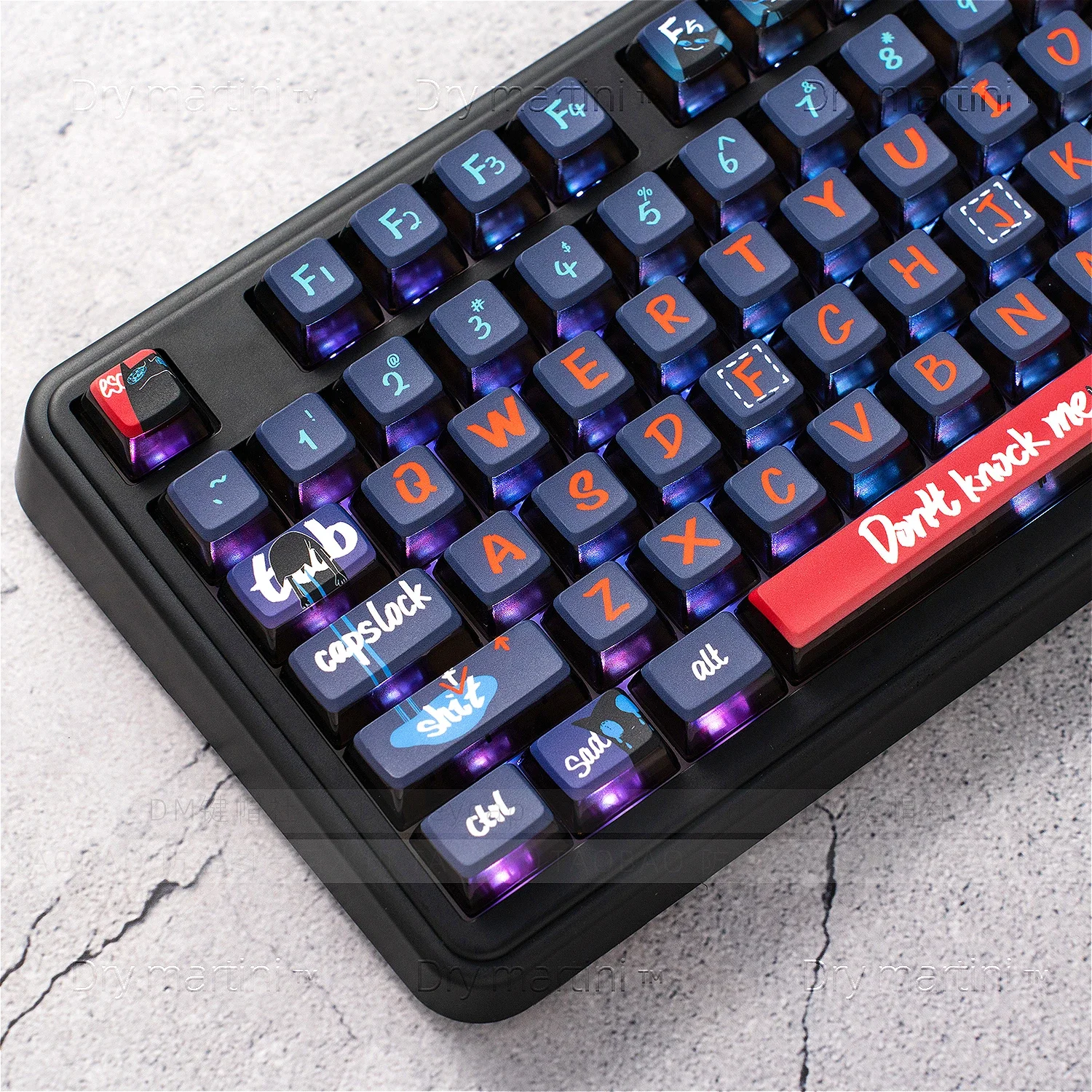 Emotional cat original MDA keycaps PBT heat sublimation suitable for wooting and other mechanical keyboards.