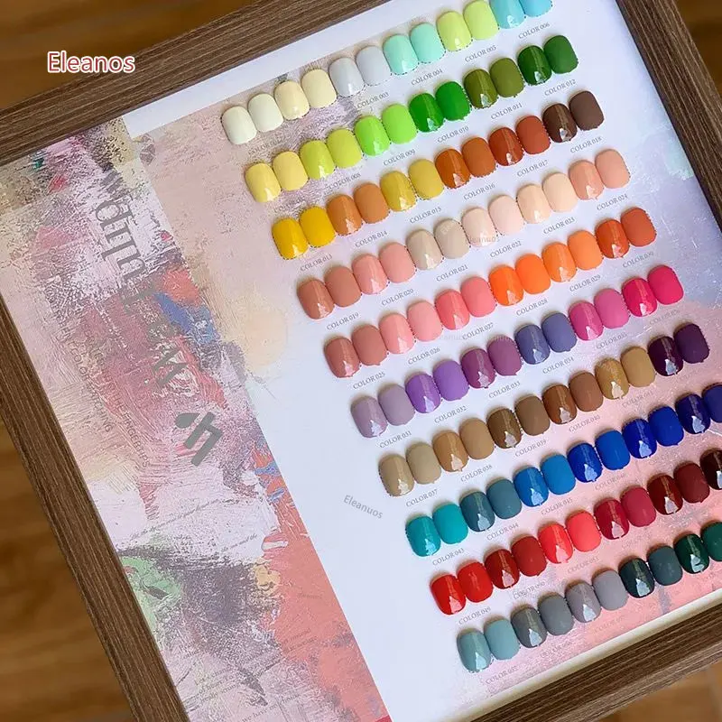 Eleanos 60 개/대 15ml 젤 폴리쉬 세트 네일 아트 전체 세트 네일 젤 폴리쉬 학습자 키트에 대한 컬러 카드가있는 매우 좋은 네일 젤 키트