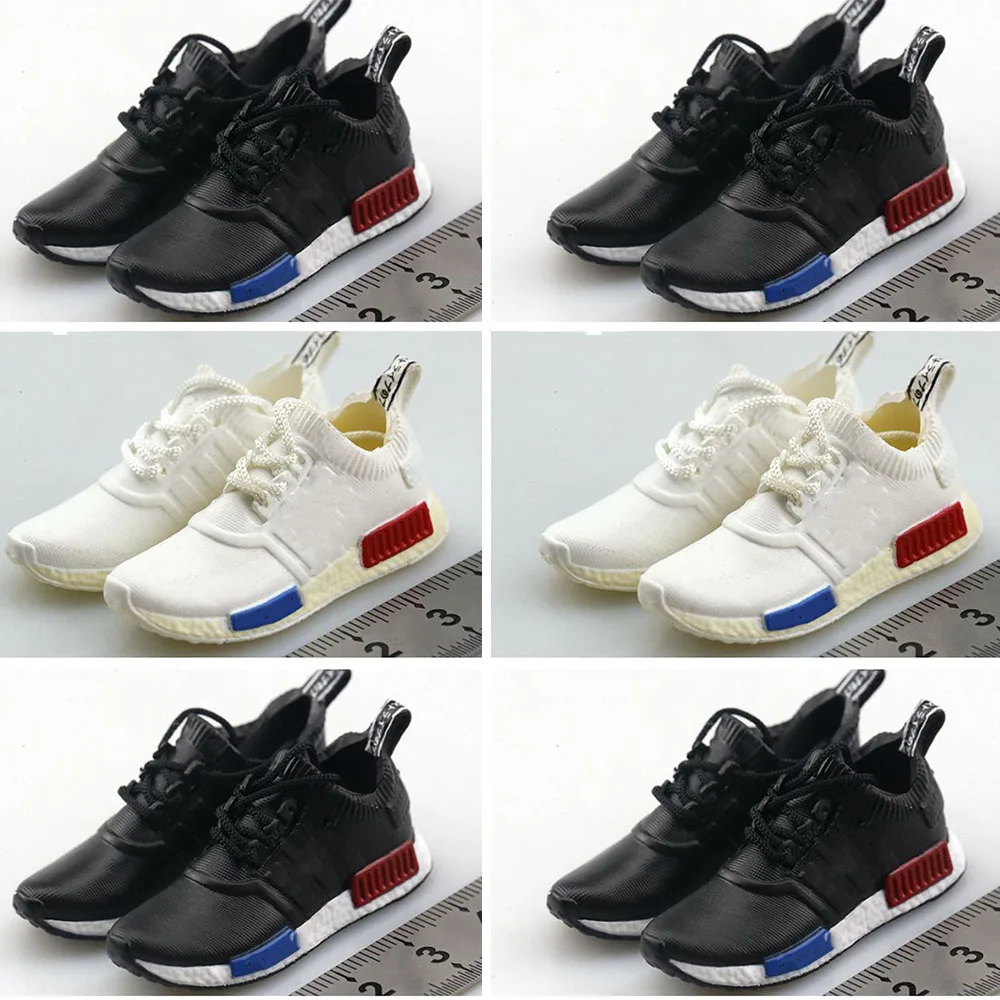 1/6 Shoes Male Soldier Mini Shoes Classic Black White Sports Casual Sneakers Hollow Inside For 12 Inches Action Figure Body