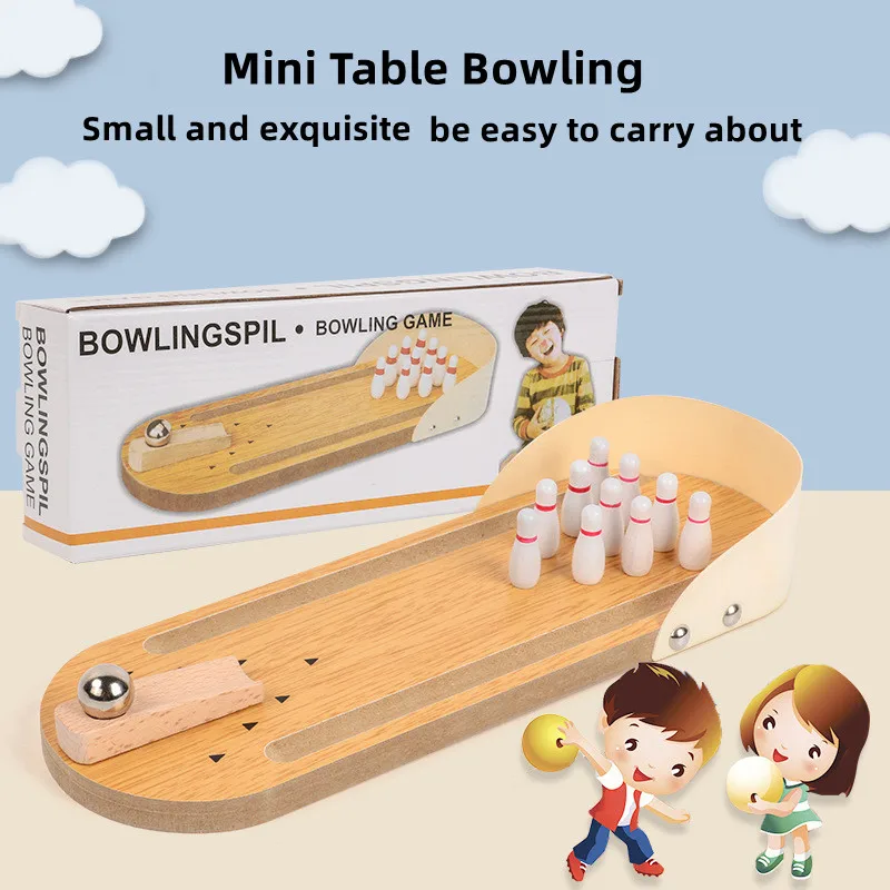 Educational Innovation  Solid Wooden Parent-child Fun Balls  Toys Child Gift Mini Bowling Antistress Relieve Anxiety Board Game