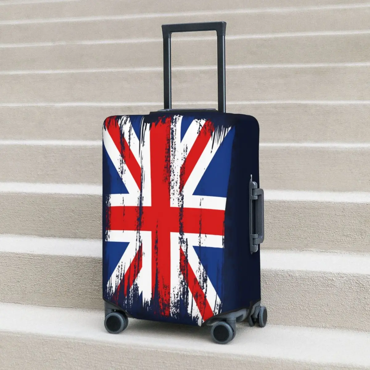 

Vintage Union Jack Flag Of Great Britain Suitcase Cover Cruise Trip Flight Useful Luggage Supplies Protector