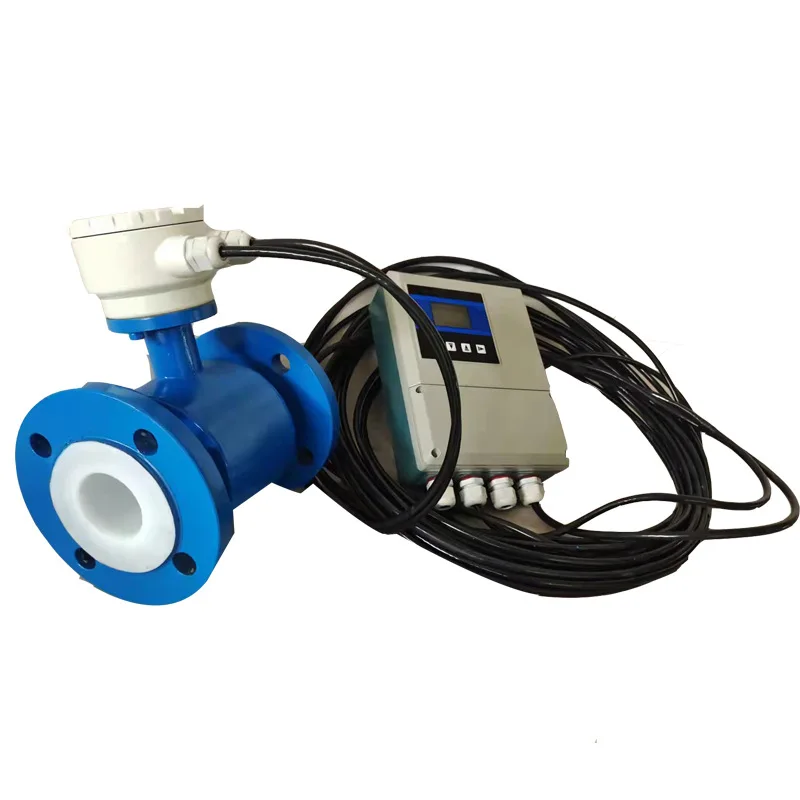 Intelligent electromagnetic flowmeter small pipeline type sewage slurry acid and alkali integrated split type instrument DN100