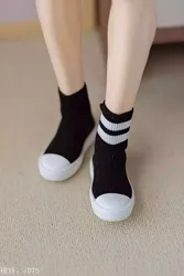 BJD Shoes Toys 1/3 1/4 1/6 Knitted Socks Shoes Daily Cute Spot Inventory Black White Girls Boys Ankle Boots Doll Accessories