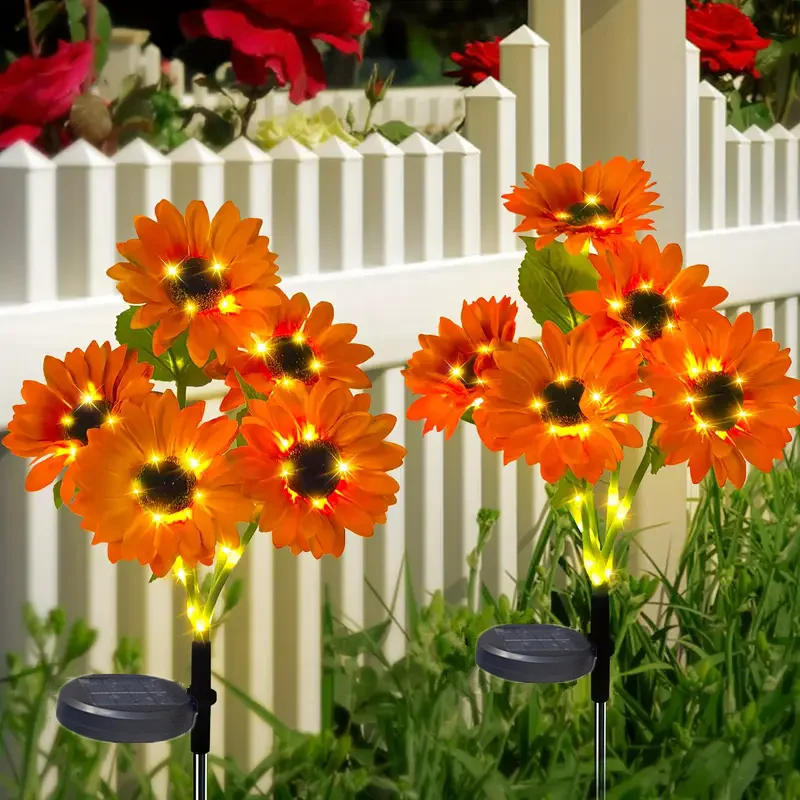 

Pink Sunflower Solar-Powered LED Yard Lights Garden Decor Lamp Waterproof Outdoor Floral Ambiance Lawn Lighting 1063