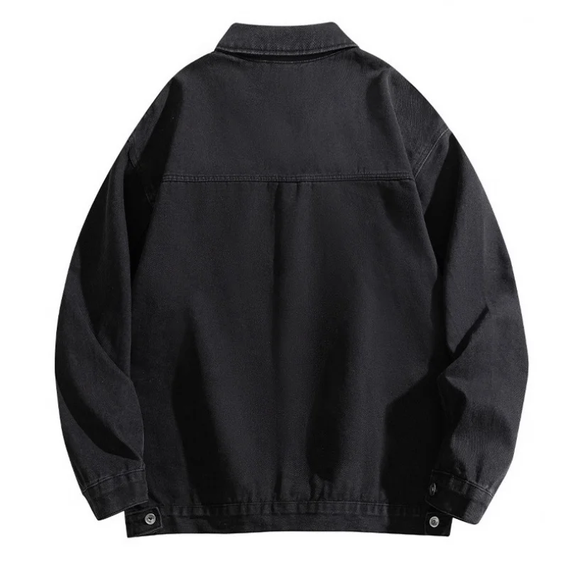 قميص رجالي بأكمام طويلة للخريف، قميص فضفاض بياقة مقلوبة، معطف كاجوال للرجال، نمط رجالي #4