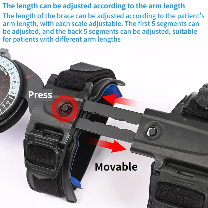 Codera ajustable, codera con bisagras, codera con bisagras con eslinga, estabilizador ajustable, férula, soporte de recuperación de lesiones en el brazo