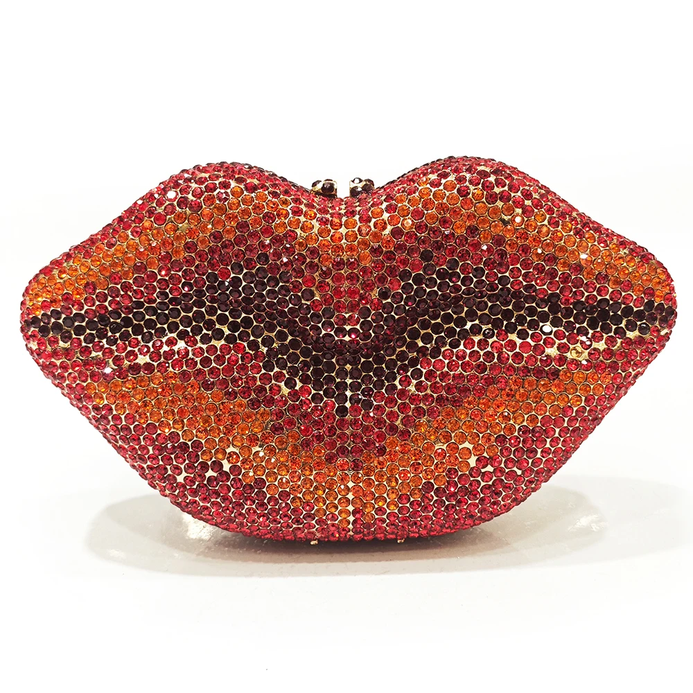 Mouth Crystal Rhinestone Evening Clutch Bags WHTUOHENG Party Purse Diamond Women’s Diamond Formal Clutches Lady Gemstone Bags