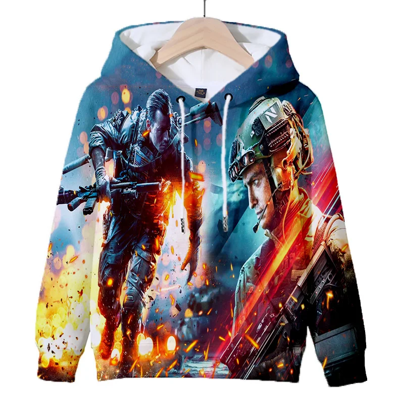 

Подростковый топ с капюшоном на заказ с 3D цифровой печатью и предоставляемым изображением, ткань для шляпы для взрослых из полиэфирного волокна с длинными рукавами BATTLEFIELD