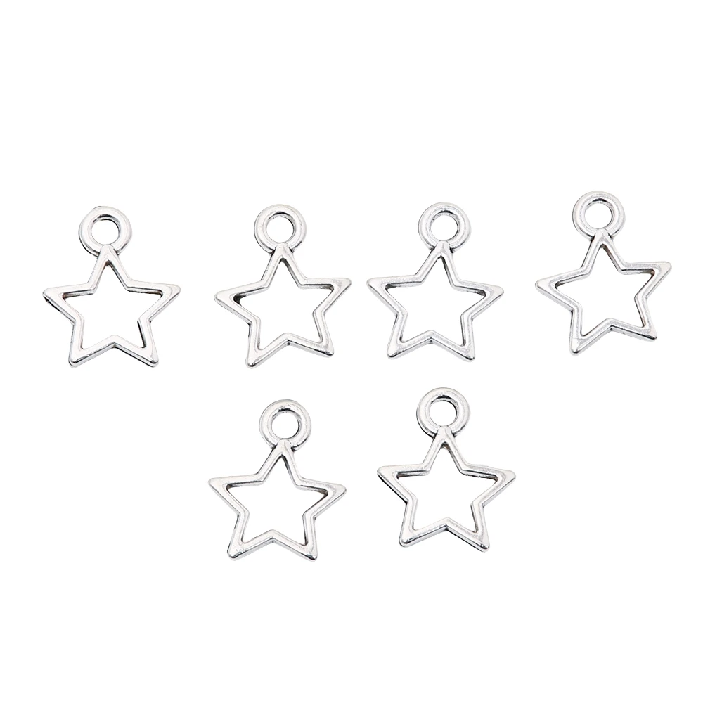 100 pieces (stars) vintage zinc alloy charm metal pendant DIY jewelry discovery making accessories 1531