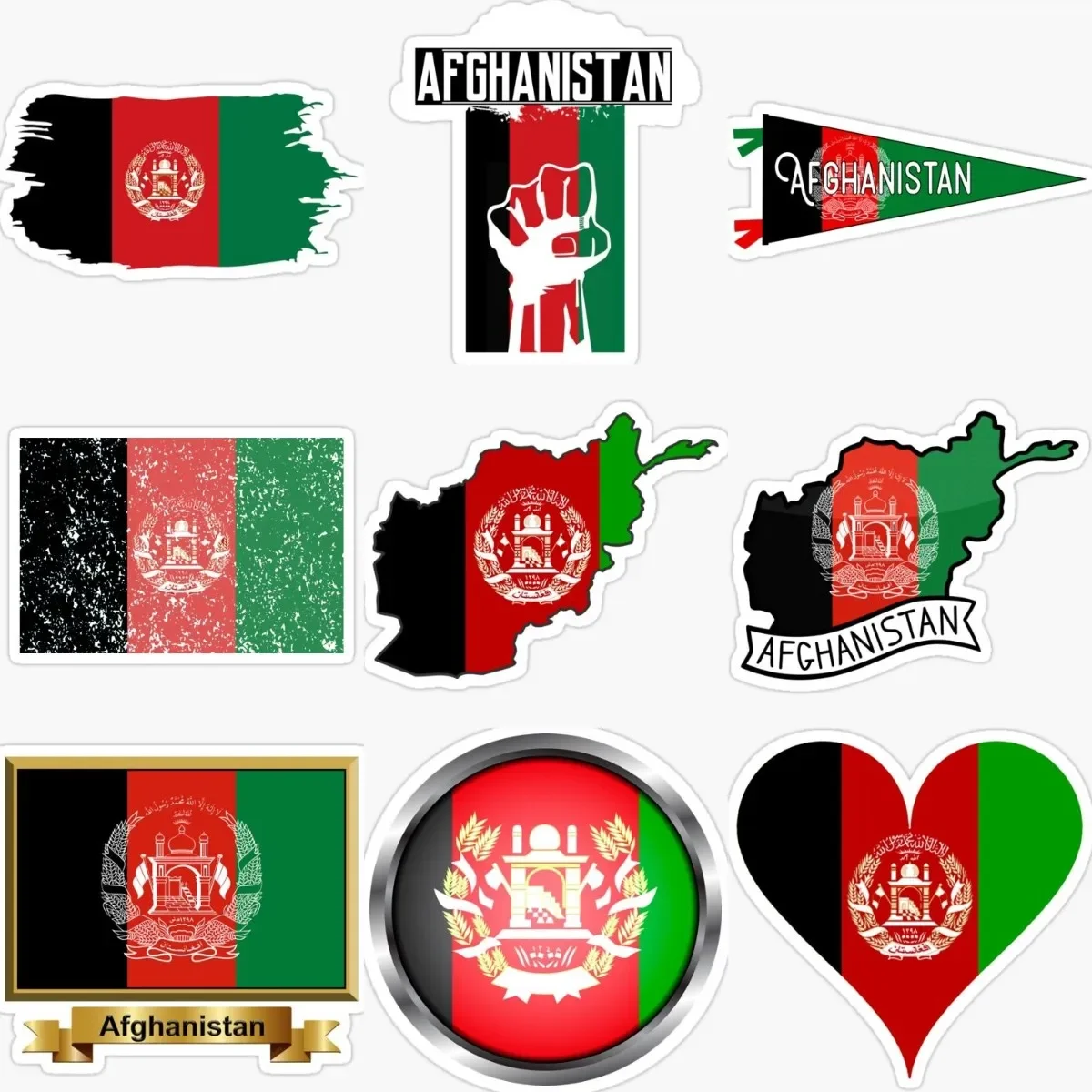 

Creative Afghanistan Flag Map Emblem Creative PVC Sticker for Decorate Window Room Wall Car Van Truck Helmet Motorcycle Decal