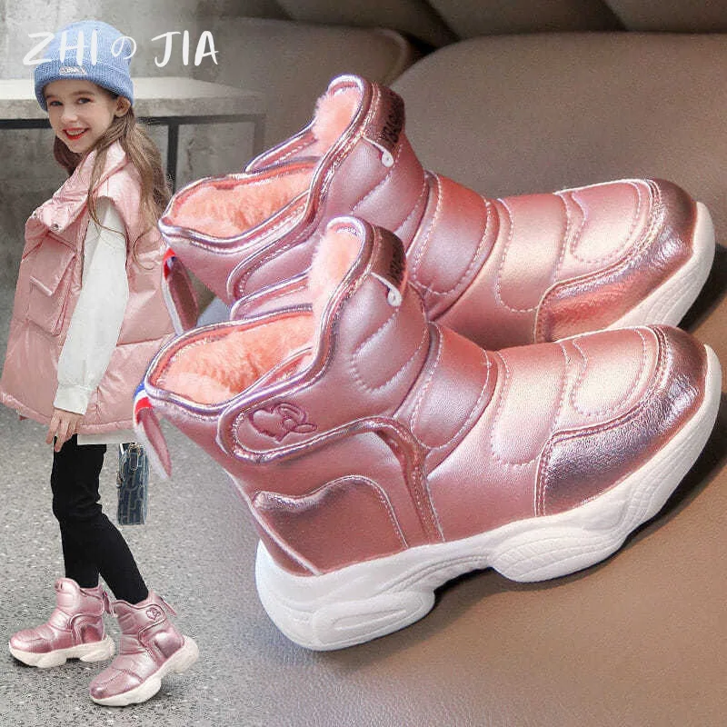 2025 Girls Boots Fashion Snow Boots For Kids Boots For Toddler Boys Girl Toddlers Winter Warm Cotton Plush Fur Sports Snow Boots